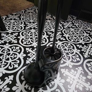 Toilet Plunger and Bowl Brush Combo for Bathroom Cleaning, Black, 1 Set